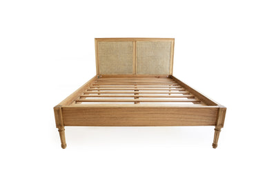 Daydream Cane Bed - Queen Size - Low End - Weathered Oak