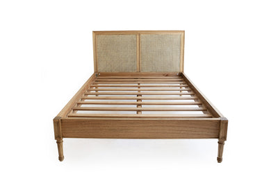 Daydream Cane Bed - Queen Size - Low End - Weathered Oak