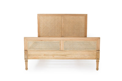 Daydream Cane Bed - Double - Weathered Oak