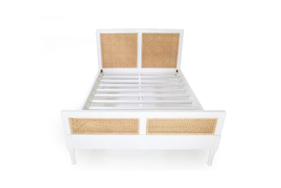 Daydream Cane Bed - Queen Size - White