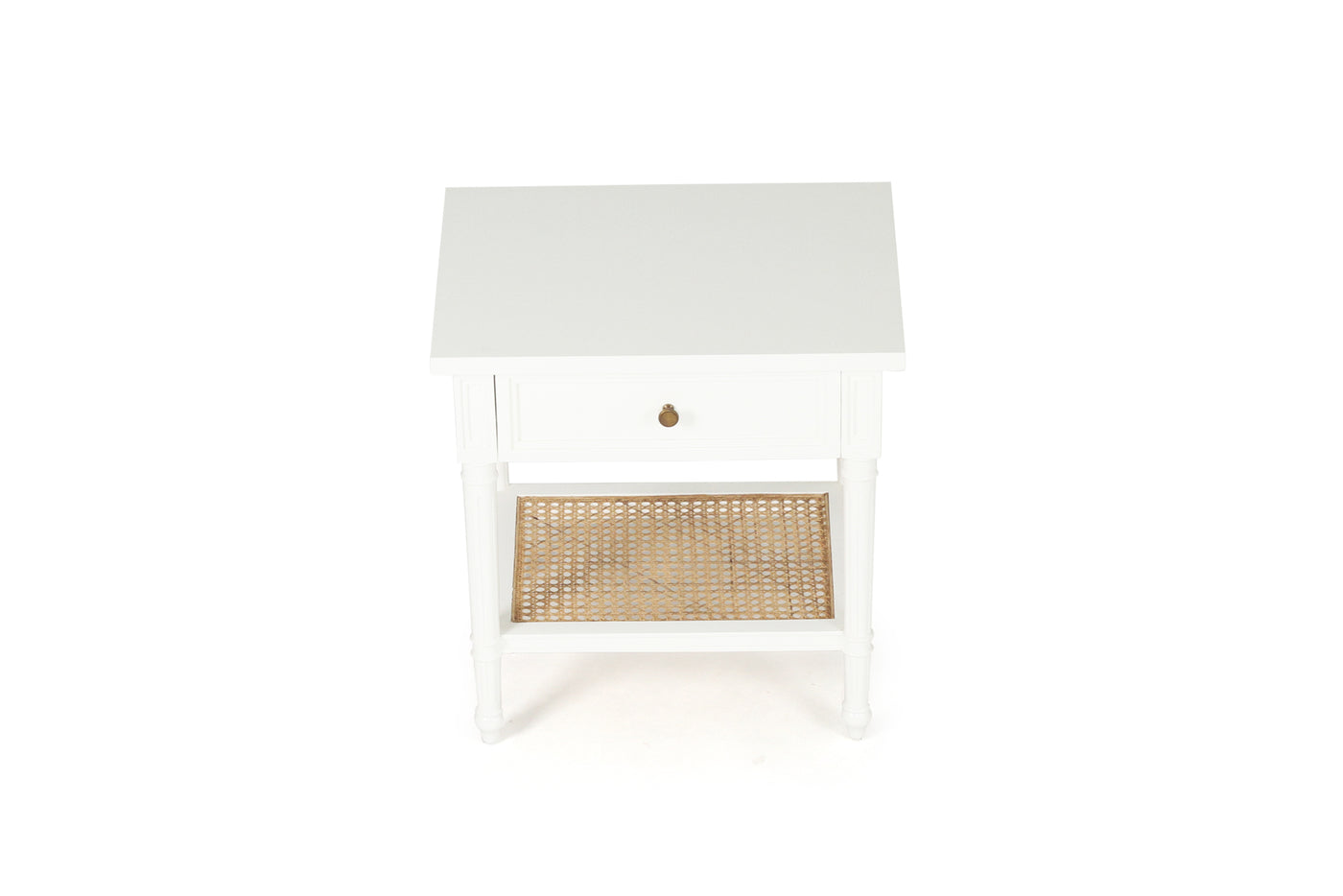 Daydream Cane Bedside Table - White