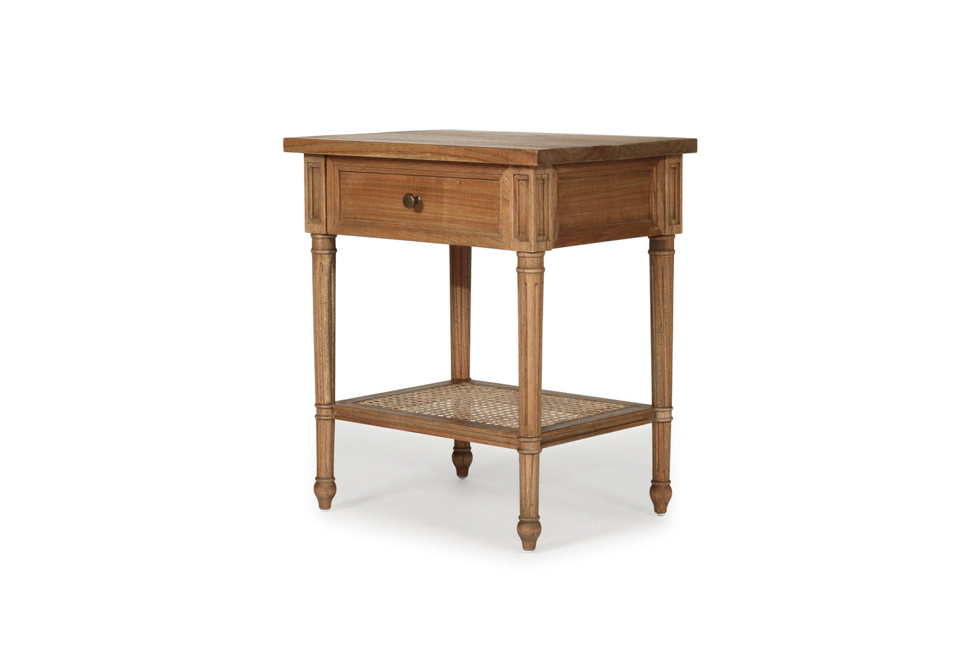 Daydream Cane Bedside Table - Weathered Oak