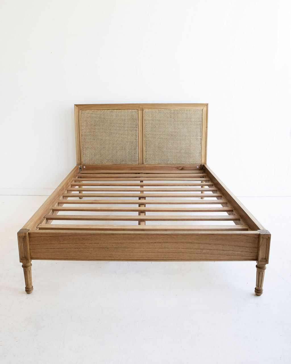 Daydream Cane Bed - King Size - Low End - Weathered Oak