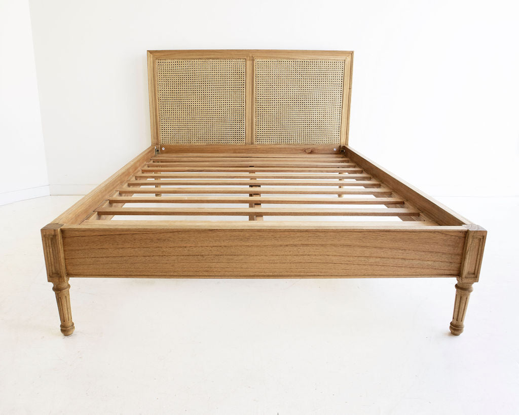 Daydream Cane Bed - King Size - Low End - Weathered Oak