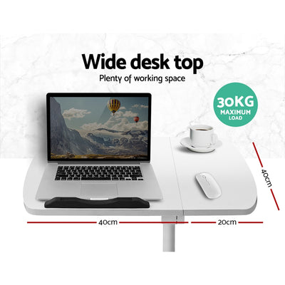 Laptop Table Desk Adjustable Stand - White