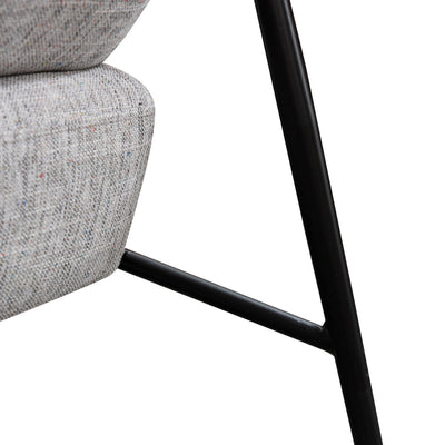 Fabric Armchair - Light Spec Grey - Black Legs