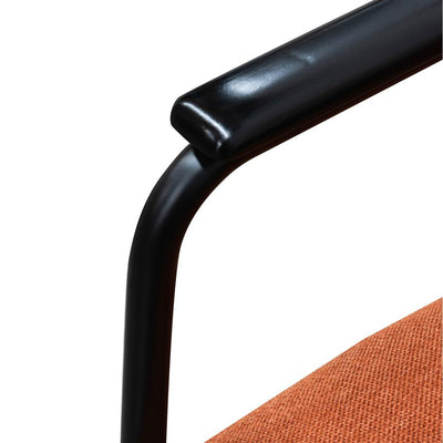 Fabric Armchair - Burnt Orange - Black Legs