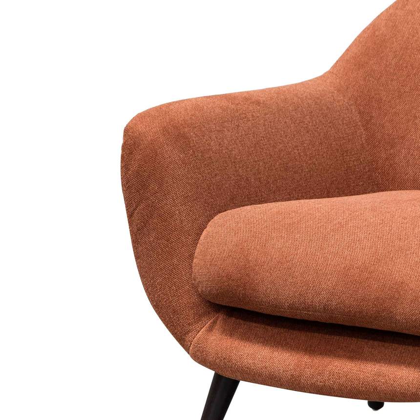Fabric Armchair - Burnt Orange with Black Legs