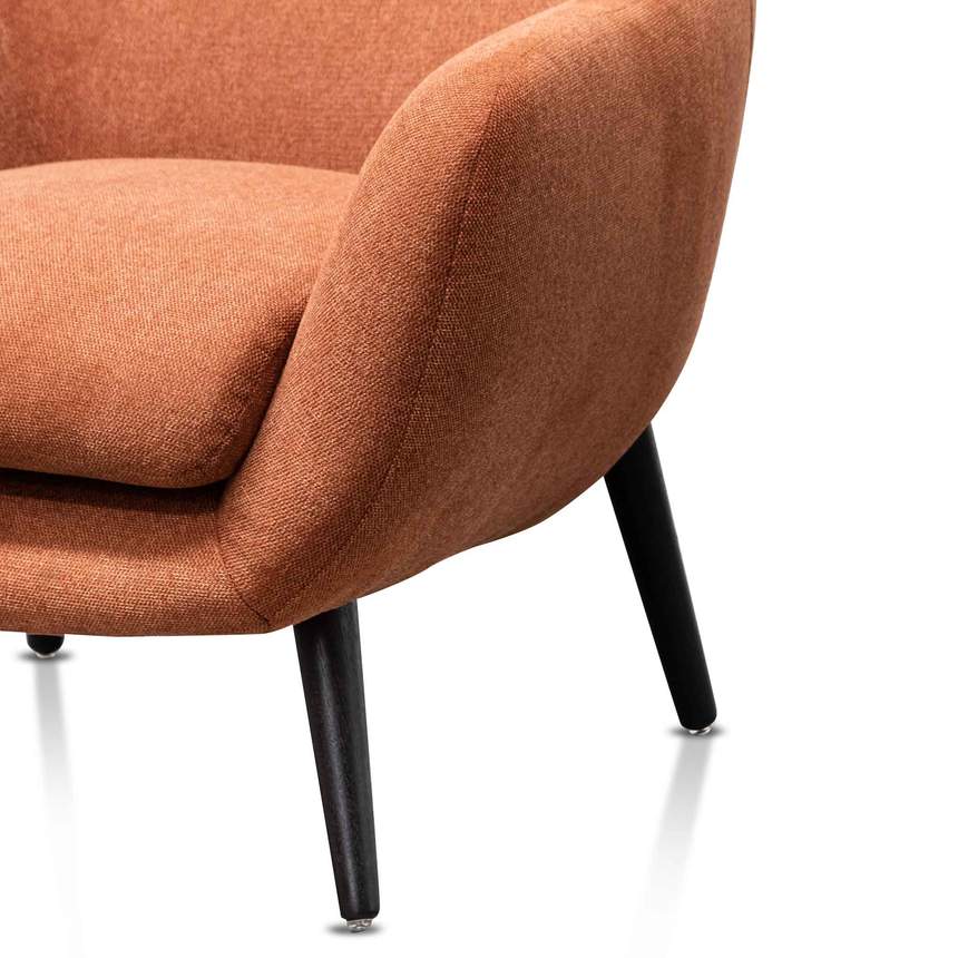 Fabric Armchair - Burnt Orange with Black Legs