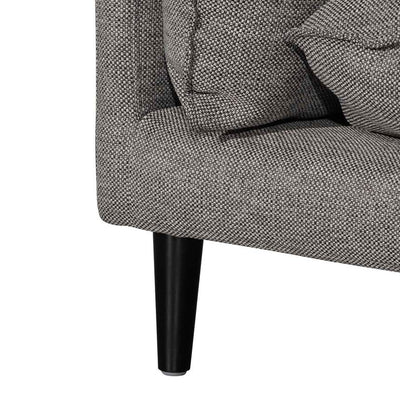 4 Seater Right Chaise Fabric Sofa - Graphite Grey