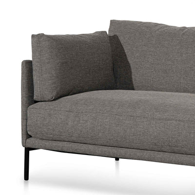4 Seater Right Chaise Fabric Sofa - Graphite Grey