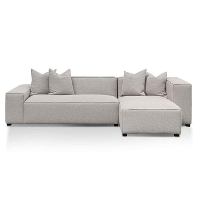 3 Seater Right Chaise Fabric Sofa - Sterling Sand