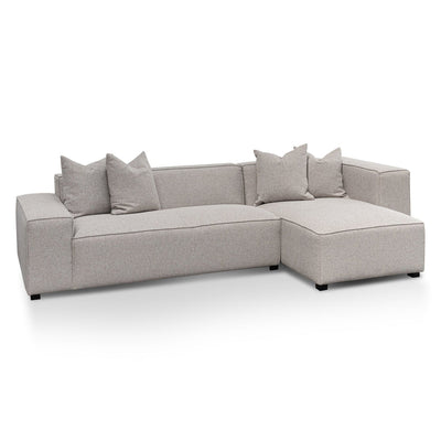 3 Seater Right Chaise Fabric Sofa - Sterling Sand