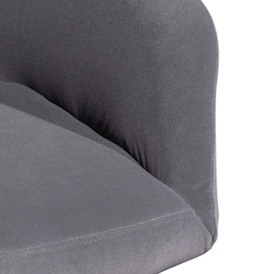 Visitor Chair - Dark Grey Velvet with Black Legs