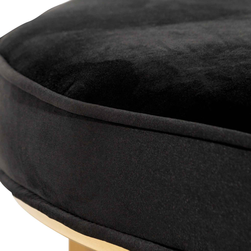 100cmx46cm Ottoman - Black Velvet