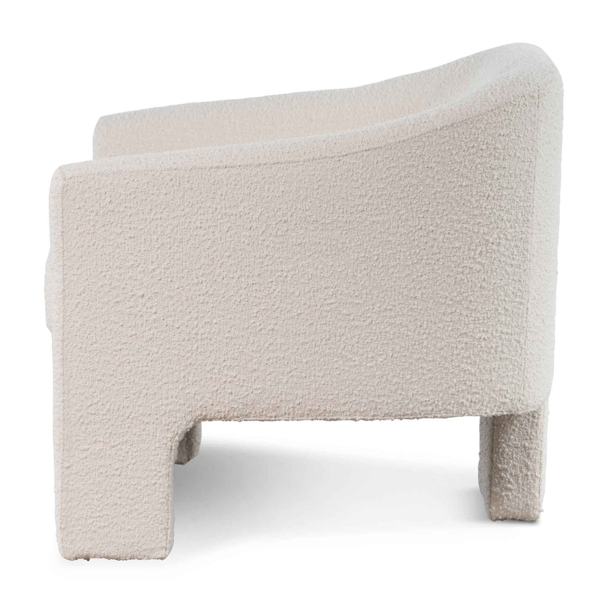 Fabric Armchair - Ivory White Boucle