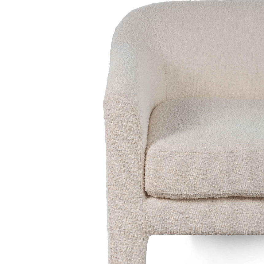 Fabric Armchair - Ivory White Boucle