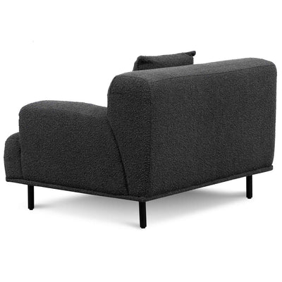 Armchair - Charcoal Boucle with Black Legs