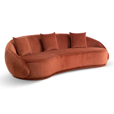 Velvet 3 Seater Sofa - Rustic Orange