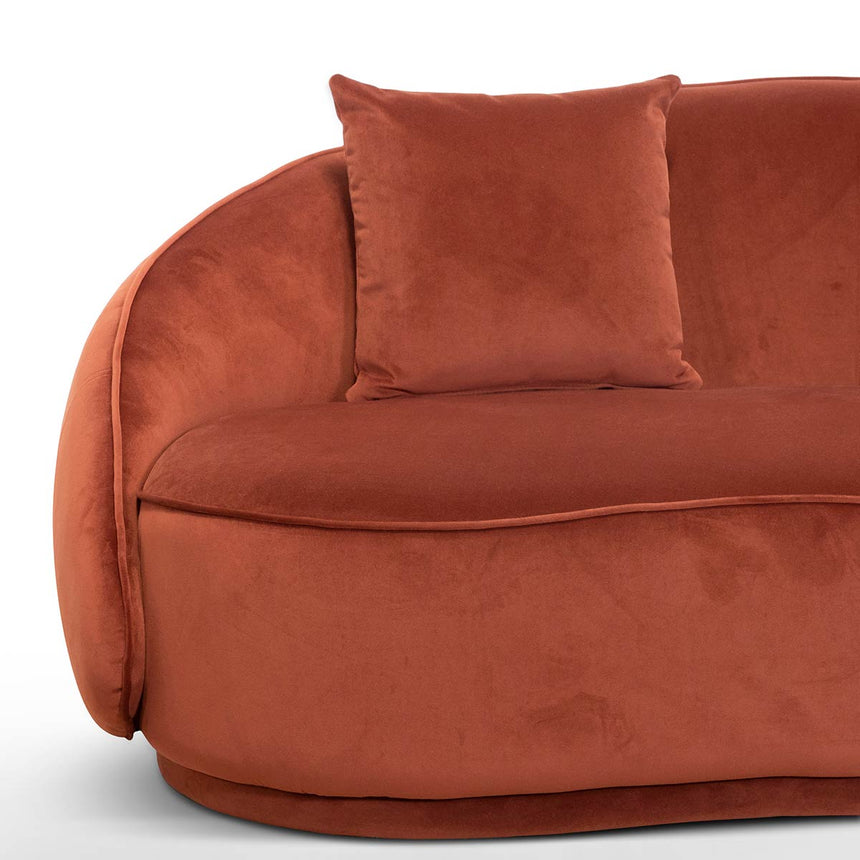 Velvet 3 Seater Sofa - Rustic Orange