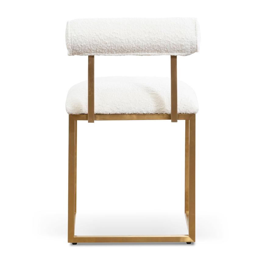 Ivory White Boucle Occasional Chair - Brushed Gold Base