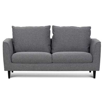 2 Seater Fabric Sofa - Graphite Grey with Black Leg