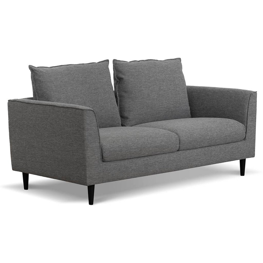 2 Seater Fabric Sofa - Graphite Grey with Black Leg