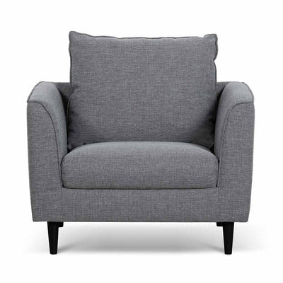 Fabric Armchair - Graphite Grey with Black Leg