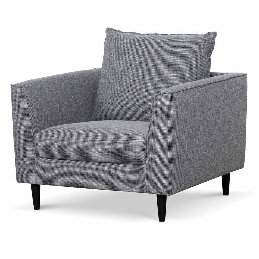 Fabric Armchair - Graphite Grey with Black Leg