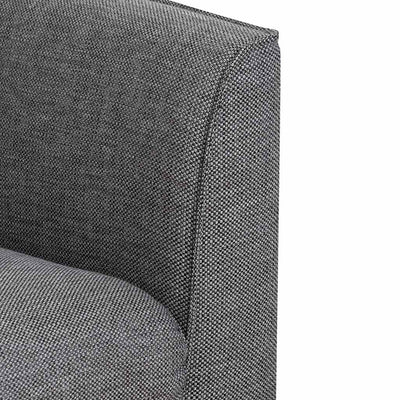 3 Seater Fabric Sofa - Graphite Grey with Black Leg