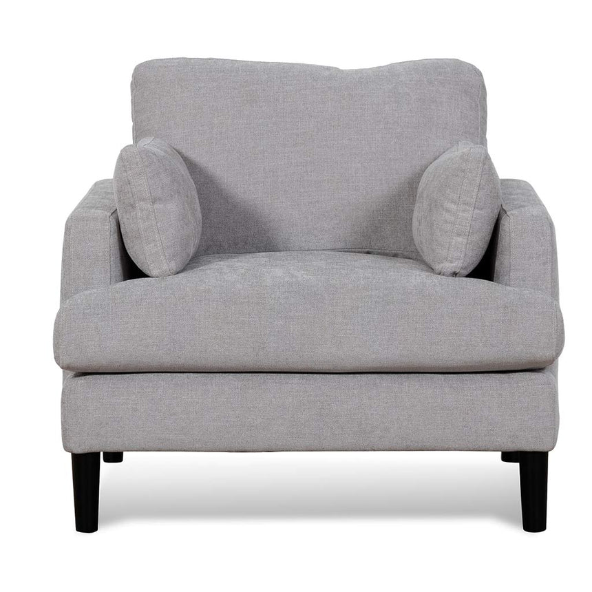 Fabric Armchair - Oyster Beige and Black Leg