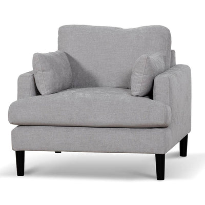 Fabric Armchair - Oyster Beige and Black Leg