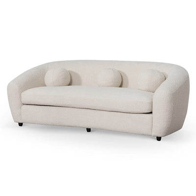 4 Seater Sofa - Ivory White Boucle