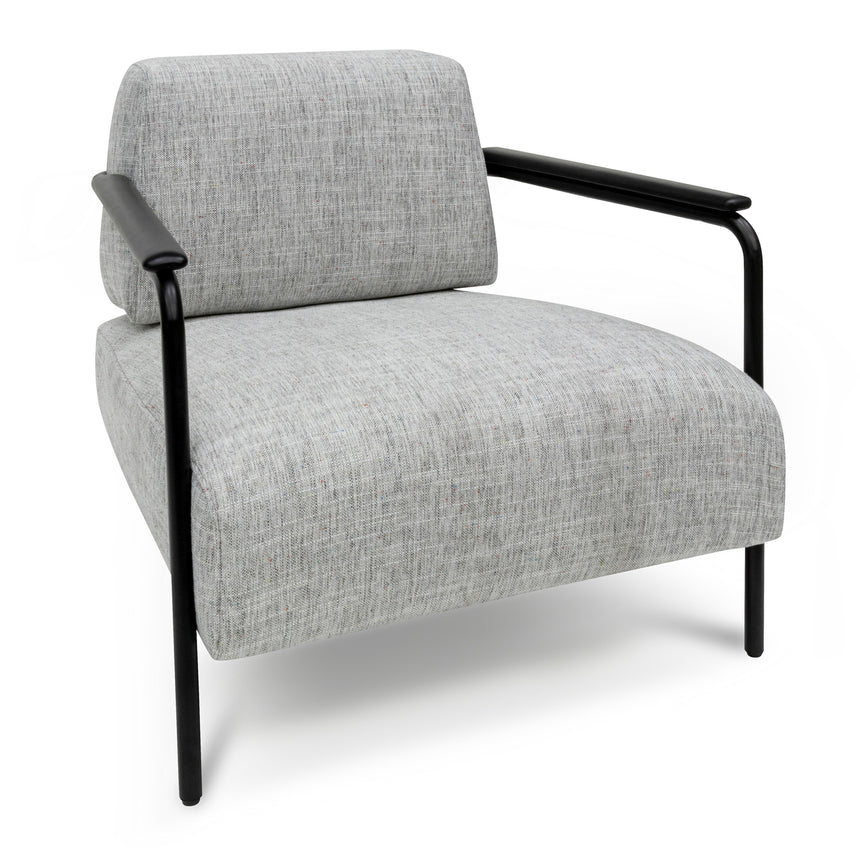 Fabric Armchair - Light Spec Grey with Black Legs