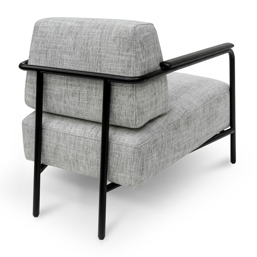 Fabric Armchair - Light Spec Grey with Black Legs