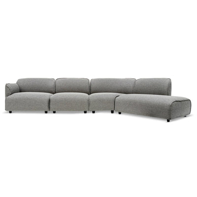 Left Return Modular Fabric Corner Sofa - Graphite Grey