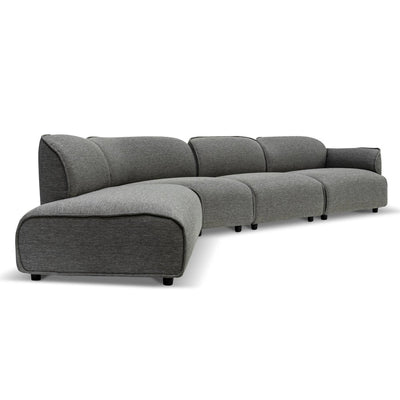Right Return Modular Fabric Corner Sofa - Graphite Grey