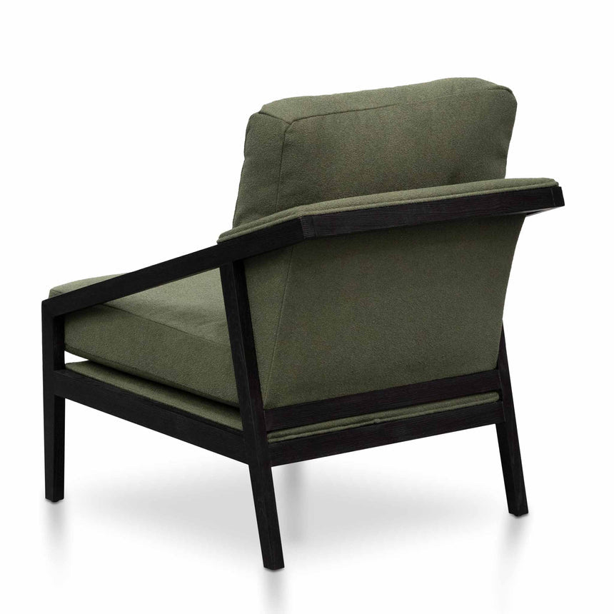 Green Fabric Lounge Chair - Black Frame