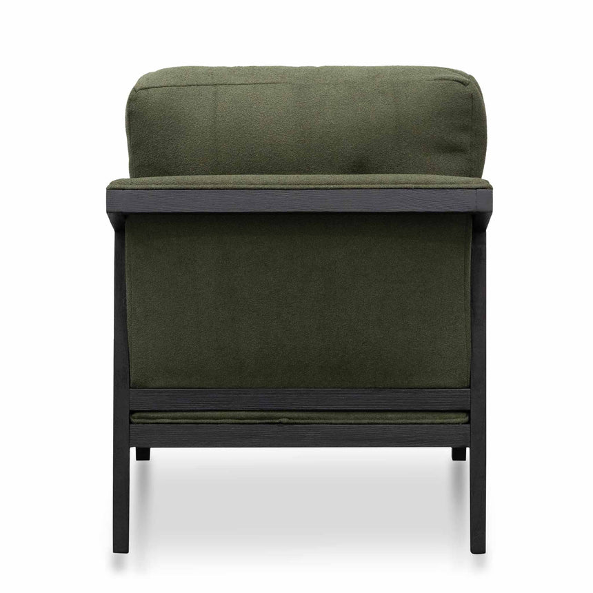 Green Fabric Lounge Chair - Black Frame