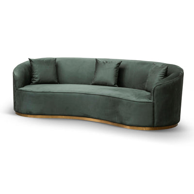 3 Seater Sofa - Dark Green Velvet