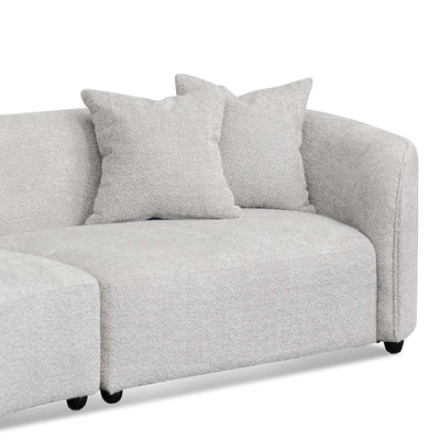 Left Chaise Sofa - Light Grey Fleece