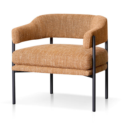 Ginger Brown Fabric Armchair - Black Legs