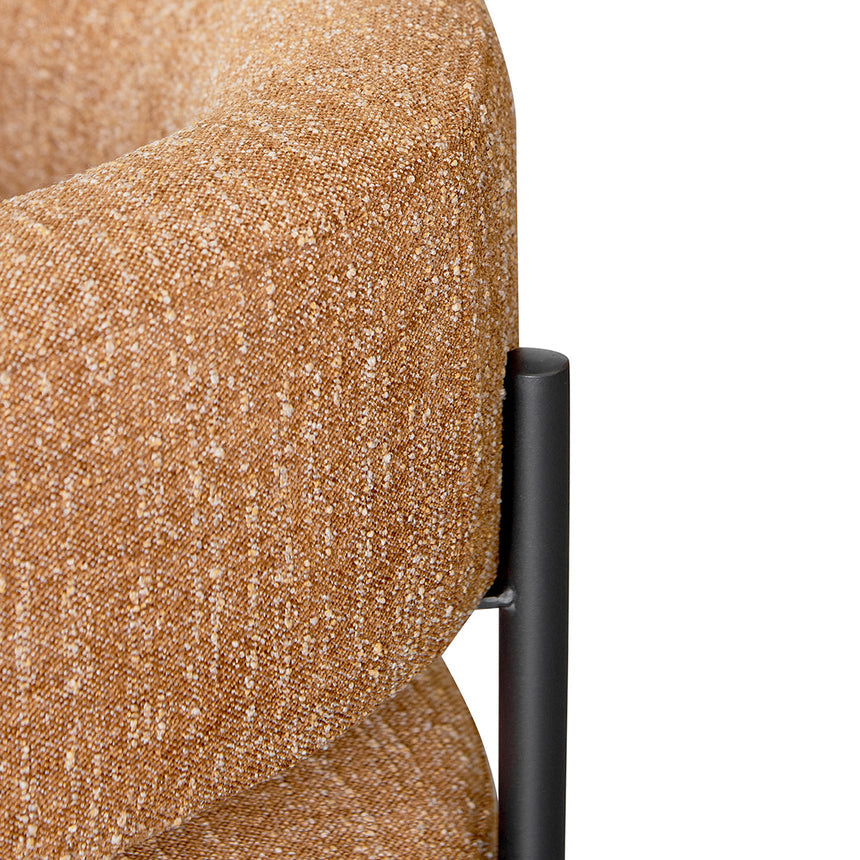 Ginger Brown Fabric Armchair - Black Legs