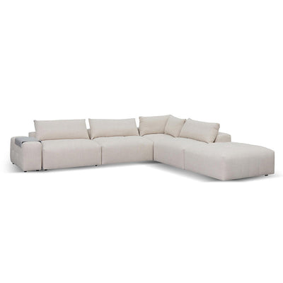 Right Chaise Fabric Sofa - Taupe Beige