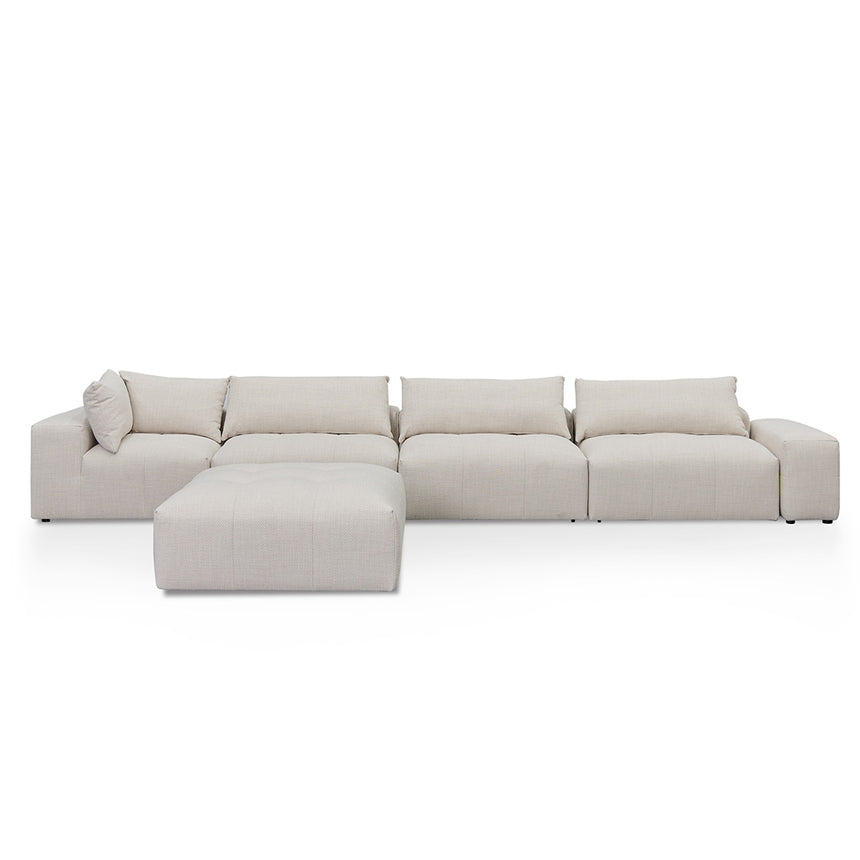 Right Chaise Fabric Sofa - Taupe Beige