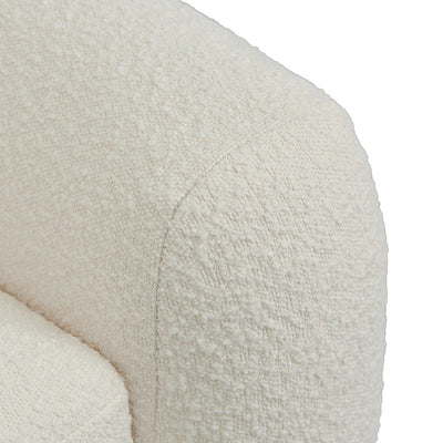 Swivel Armchair - Ivory White Boucle