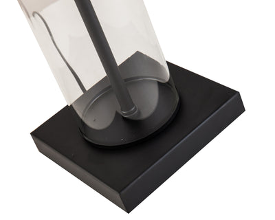 Norman Table Lamp Clear Glass and Matt Black