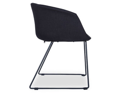 Lonsdale Arm Chair - Black Sled - Black Linen Pad