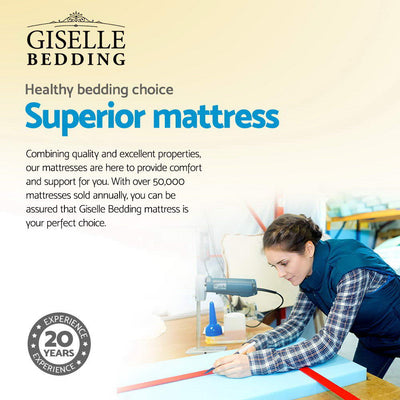 Giselle Bedding SINGLE Size Mattress Bed Pocket Spring Foam Bamboo 34CM