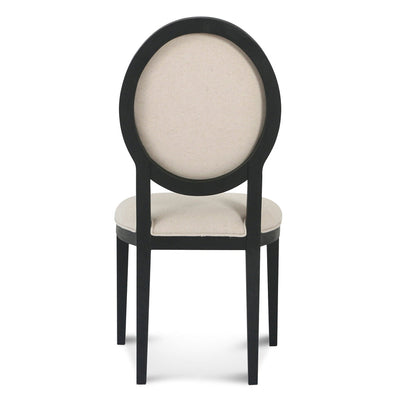 Light Beige Fabric Dining Chair - Black Frame (Set of 2)